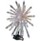 14" Lighted Iridescent Icicle Christmas Tree Topper, Clear Lights